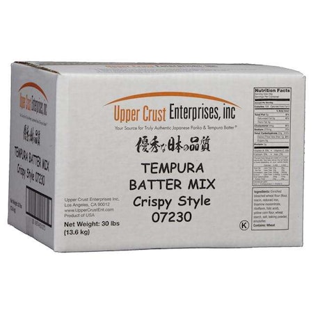 Upper Crust Enterprises Tempura Batter Mix - Extra Crispy 0 Trans Fat No MSG No Egg 30lbs 07230
